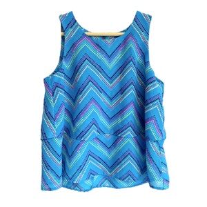 Total Girl chevron hearts layered style tank top 10/12y
